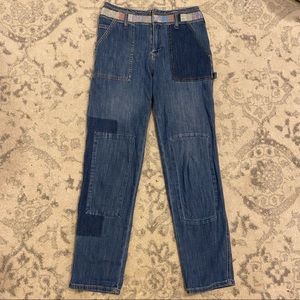 Anthropologie Pilcro Embroidered Carpenter Patch Jeans Size 25